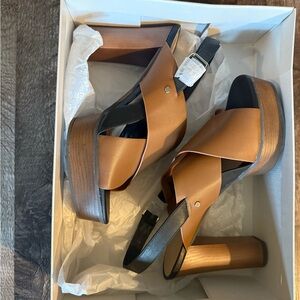 NWT Tan and Black Heels (Jimmy Choo lookalike)